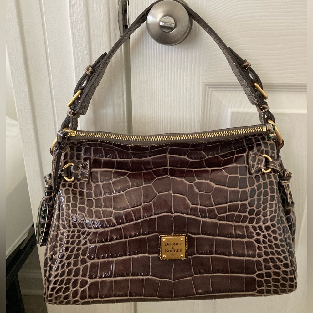 Dooney & Bourke Brown Crocodile Denison Leather Women's Bag